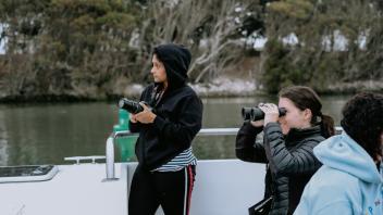 student taking photos